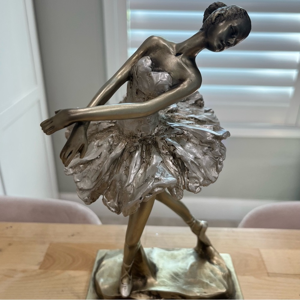 Elegant Silver and Gold Ballerina Sculpture